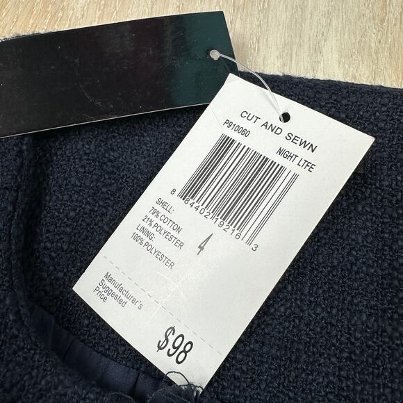 NWT Premise Navy Night Life Tweed Full Zip Preppy Chic Office Blazer Jacket 4 - Picture 13 of 13